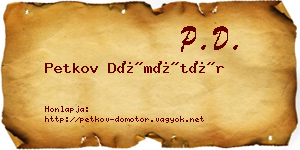 Petkov Dömötör névjegykártya